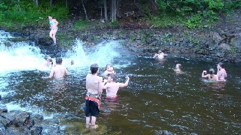 Swimming at the Ocqueoc Falls